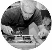 Derek Hunt, Workshop Tutor  (c) Stained Glass Museum